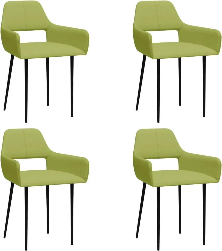 Cadeiras de jantar 4 pcs tecido verde