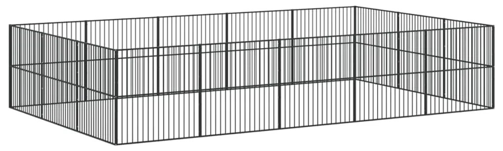 Parque para cães com 16 painéis aço galvanizado preto