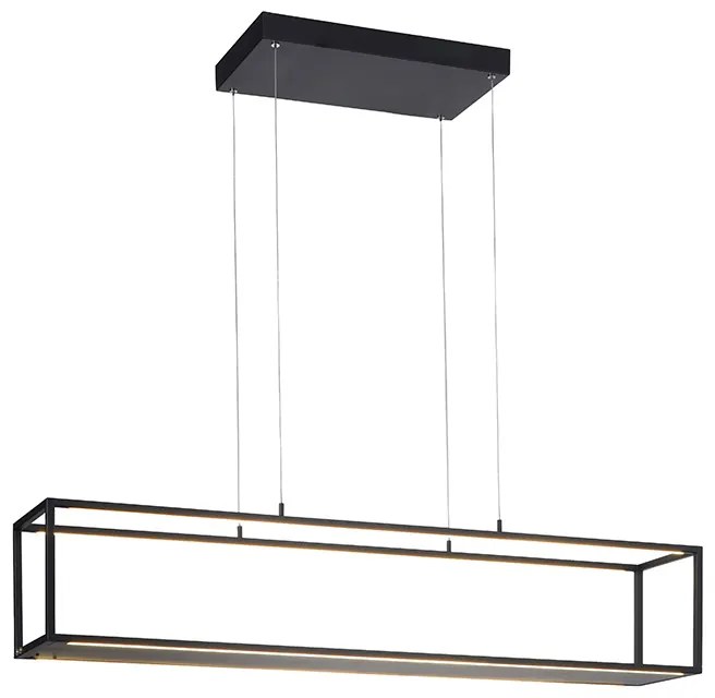 Candeeiro de suspensão design preto com LED e dimmer tátil - Jitske Industrial