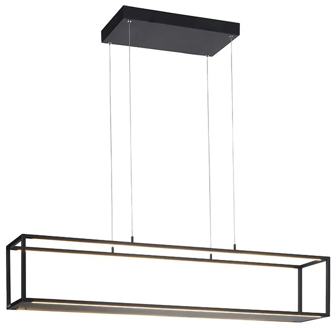 Candeeiro de suspensão design preto incl. LED com dimmer de toque - Jitske Industrial