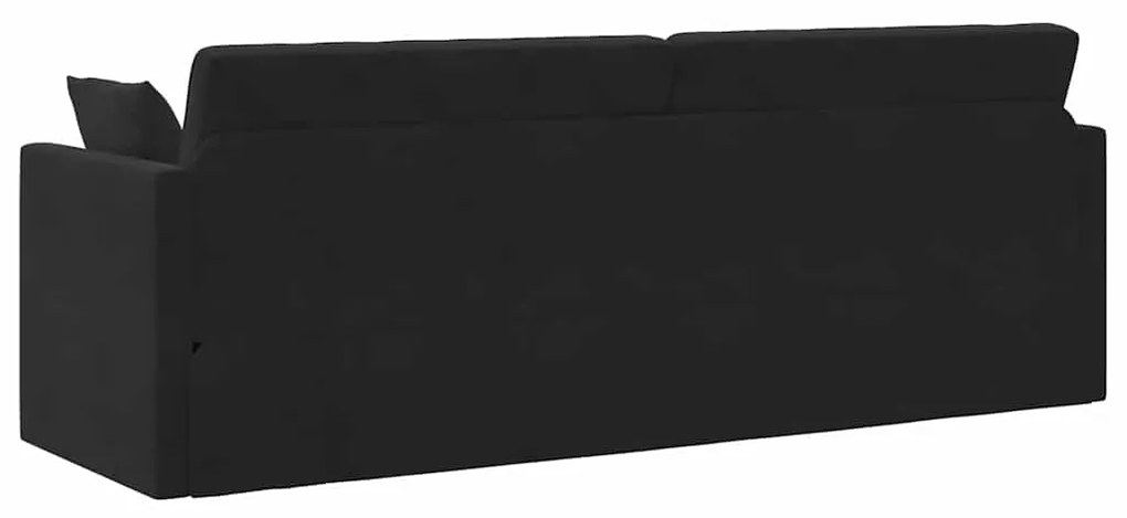 Sofá Cama de Piso 2-em-1 Preto 213x144x60 cm Poliéster