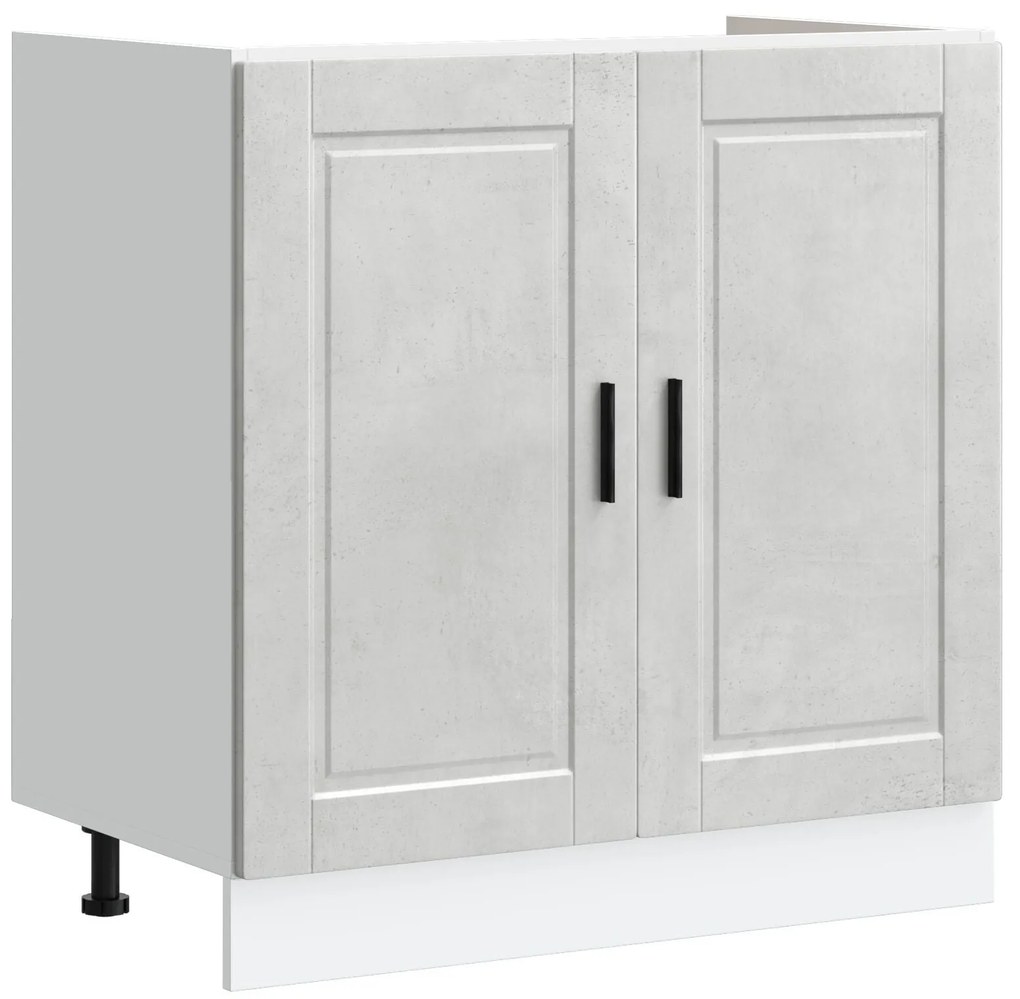 Armário de Base para Pia "Porto" com Pia Cinza Concreto 80x46x84,5 cm
