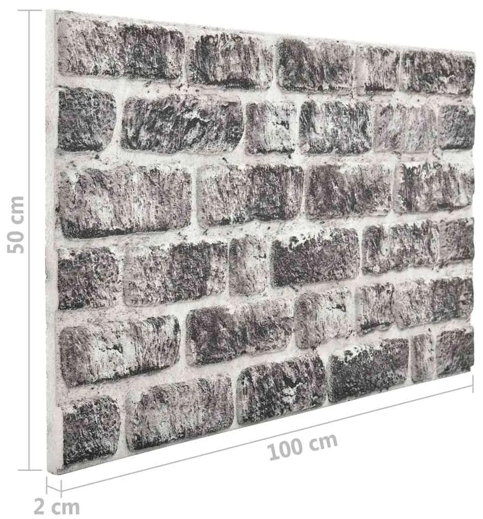 Painéis de parede 3D design tijolos cinzentos-escuros 10pcs EPS