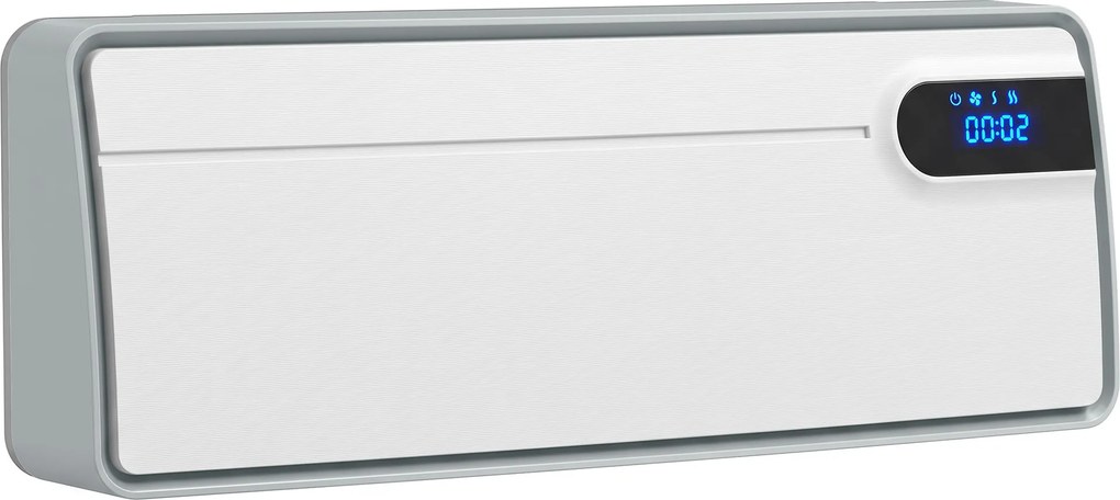HOMCOM Aquecedor Elétrico Cerâmico de Parede 2000 W com Wi-Fi, 3 Modos, Ecrã LED, Temporizador e Comando à Distância, Branco | Aosom Portugal