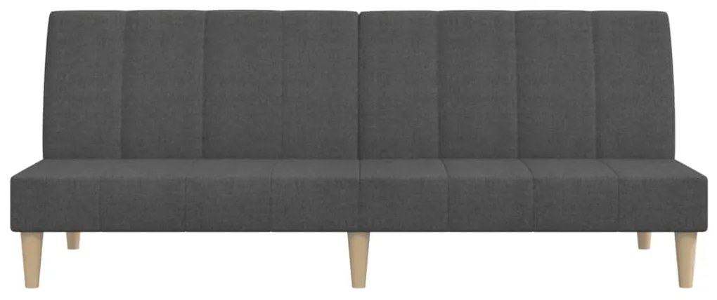 Sofá-cama de 2 lugares tecido cinzento-escuro