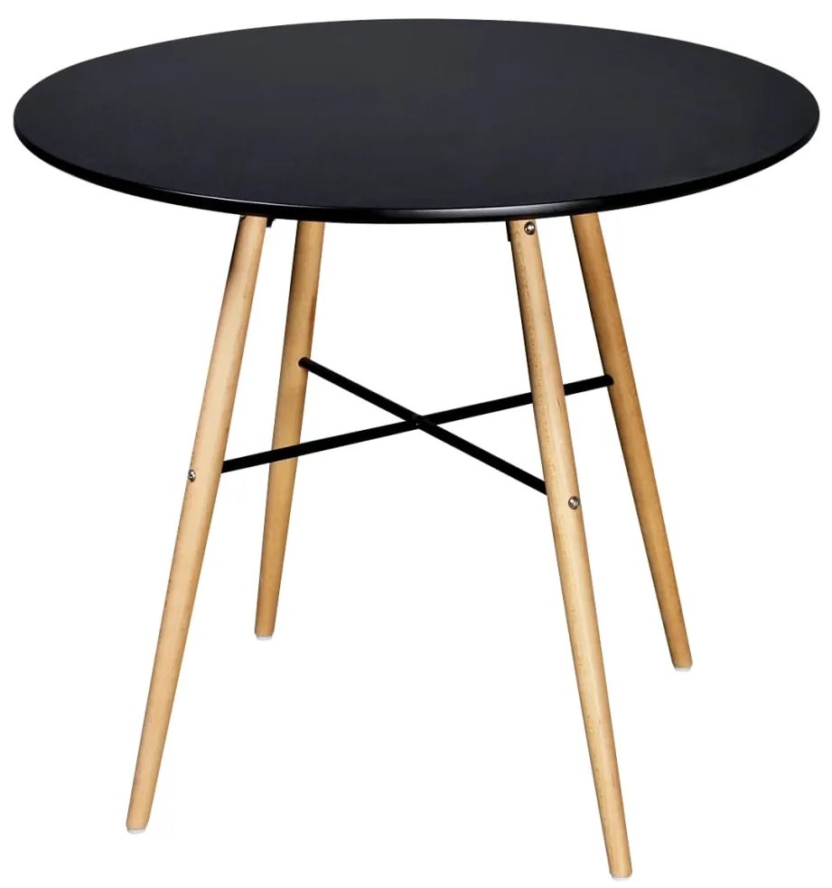 241304 vidaXL Mesa de jantar redonda MDF preto