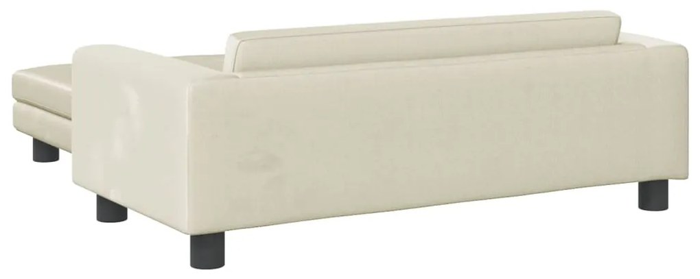 Sofá infantil com apoio de pés 100x50x30 cm veludo cor creme