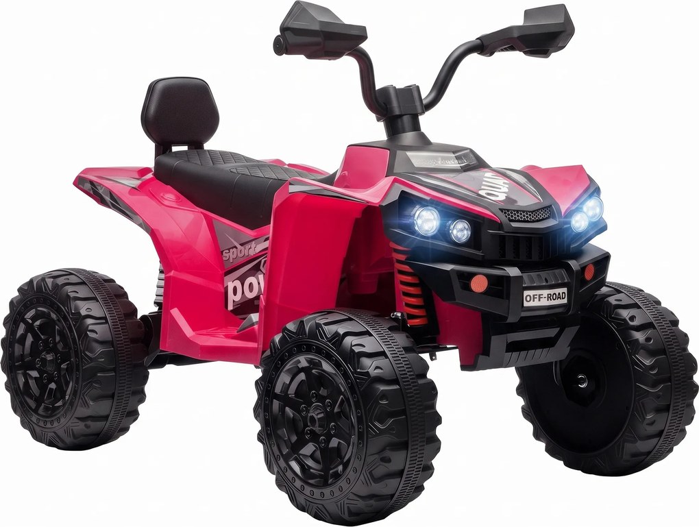 AIYAPLAY Quad Elétrico Infantil 24V 2 Lugares com 2 Motores de 120 W, Suspensão às 4 Rodas e Arranque Suave, Rosa | Aosom Portugal