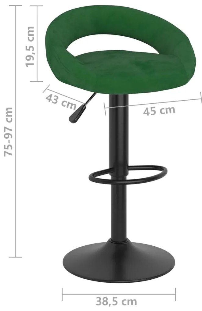 Bancos de bar 2 pcs veludo verde-escuro