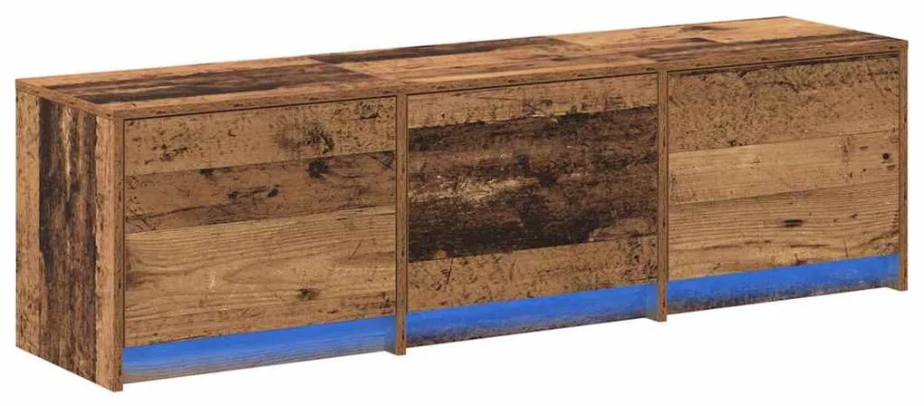 Armário de TV com LED Madeira Velha 140x34x40 cm Madeira Engenharia