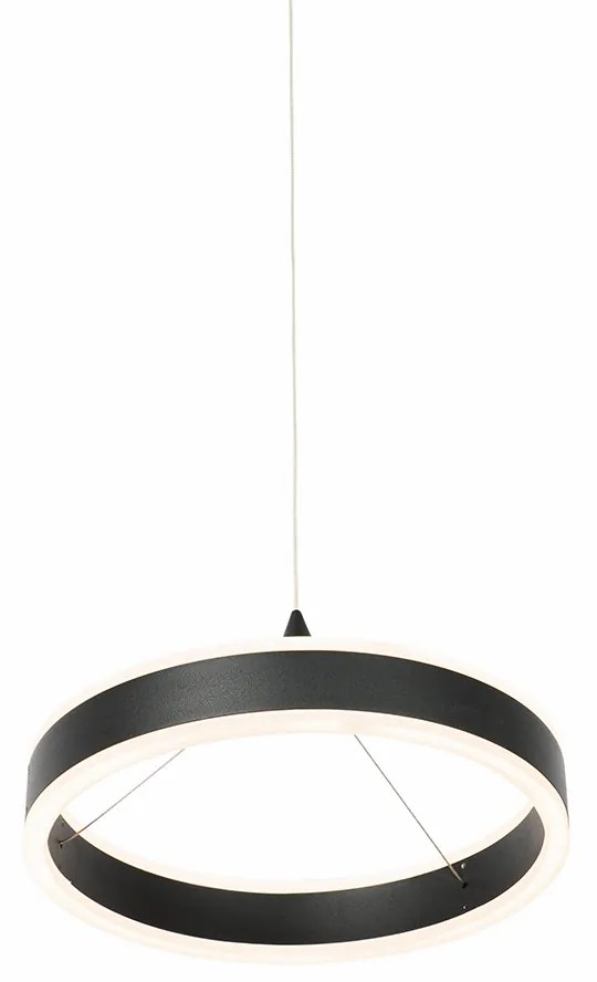 Candeeiro suspenso preto 30 cm incl. LED regulável em 3 níveis - Lyani Design