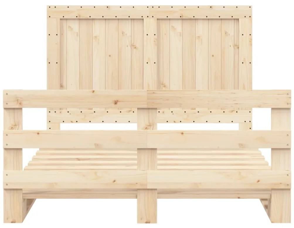 Estrutura de cama com cabeceira 140x200 cm pinho maciço