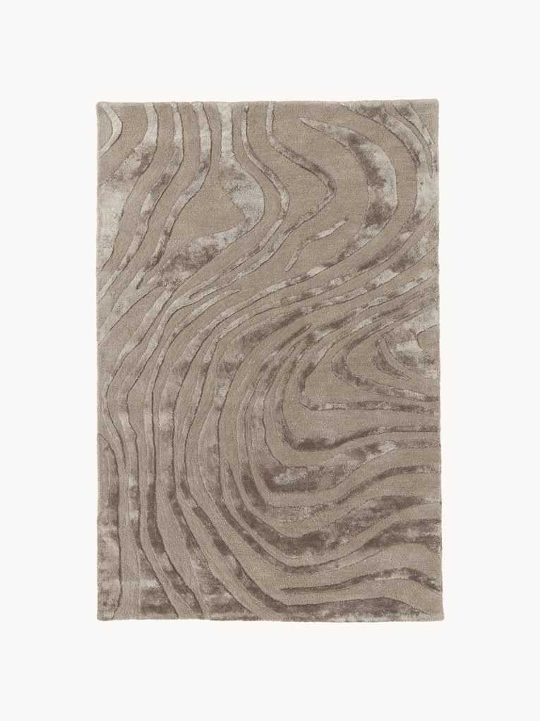 Tapete artesanal de pelo curto com relevo Winola