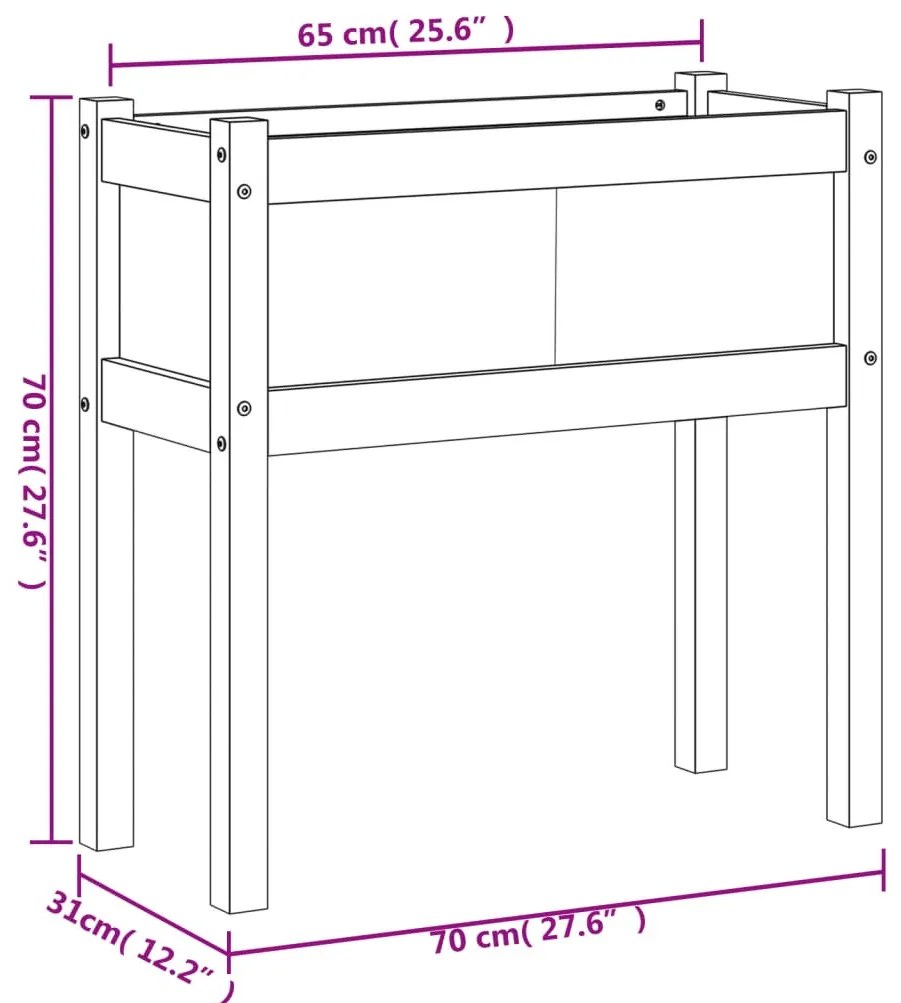 Vasos/floreiras de jardim com pernas 2 pcs pinho maciço