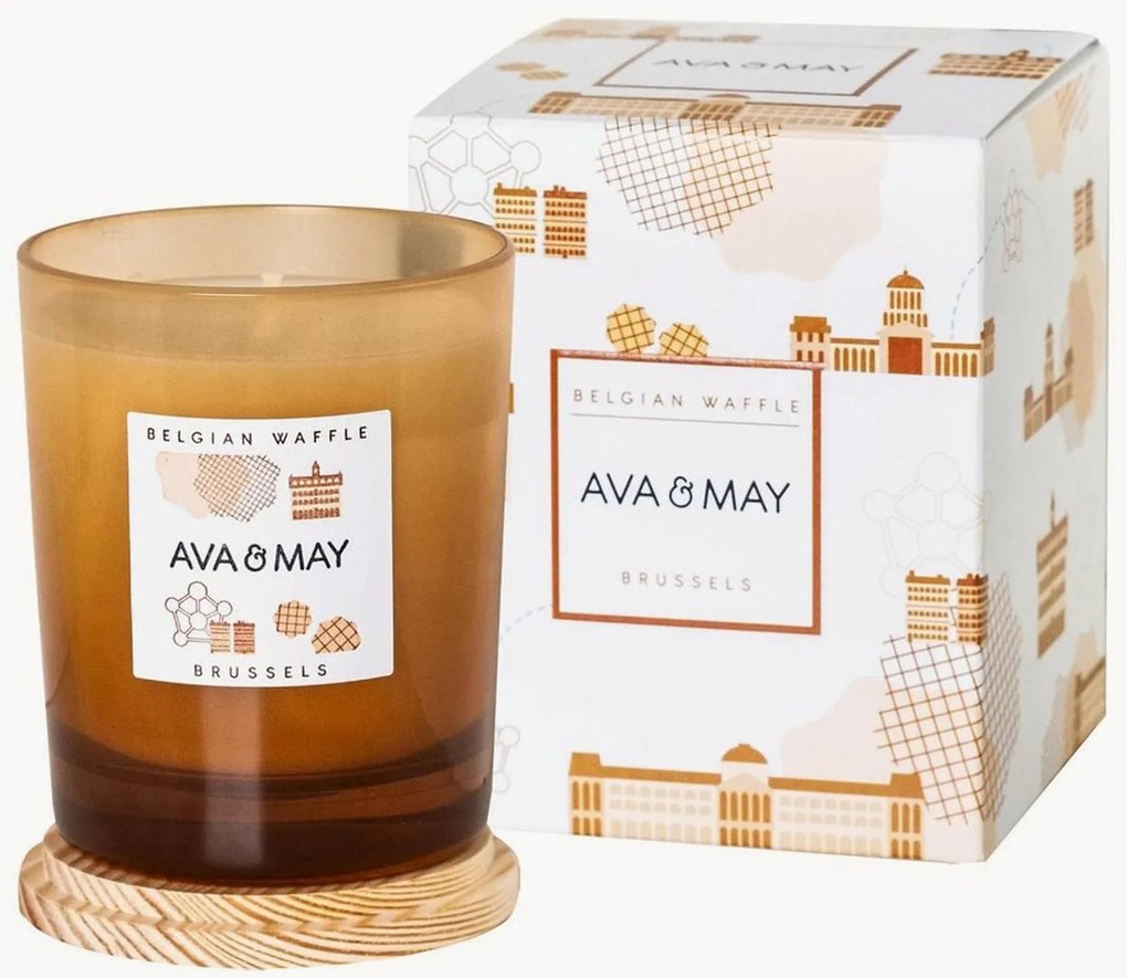 Vela perfumada artesanal Belgian Waffle (avelã, caramelo, coco)