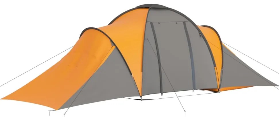 Tenda de campismo para 6 pessoas cinzento e laranja
