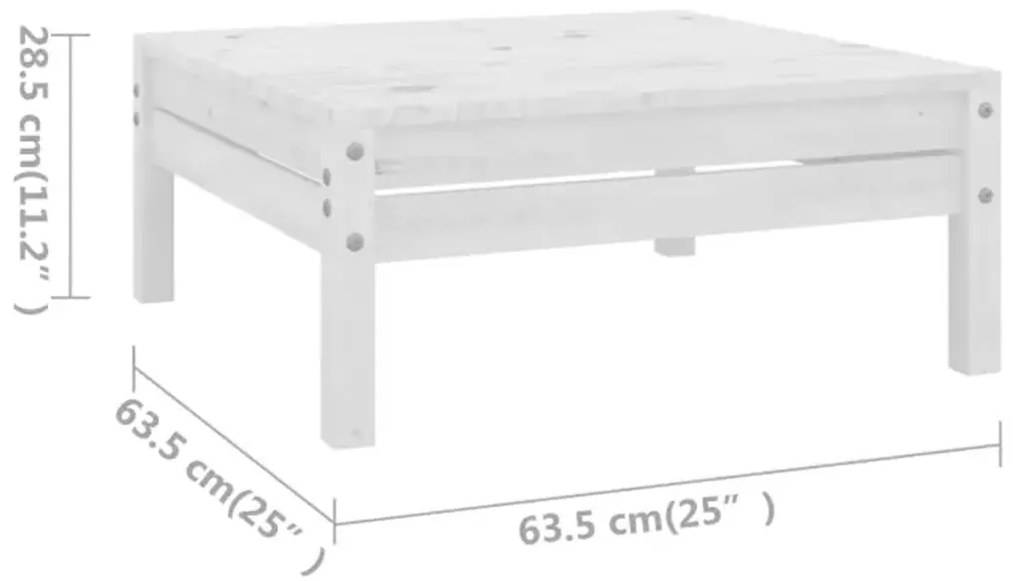 6 pcs conjunto lounge de jardim pinho maciço branco