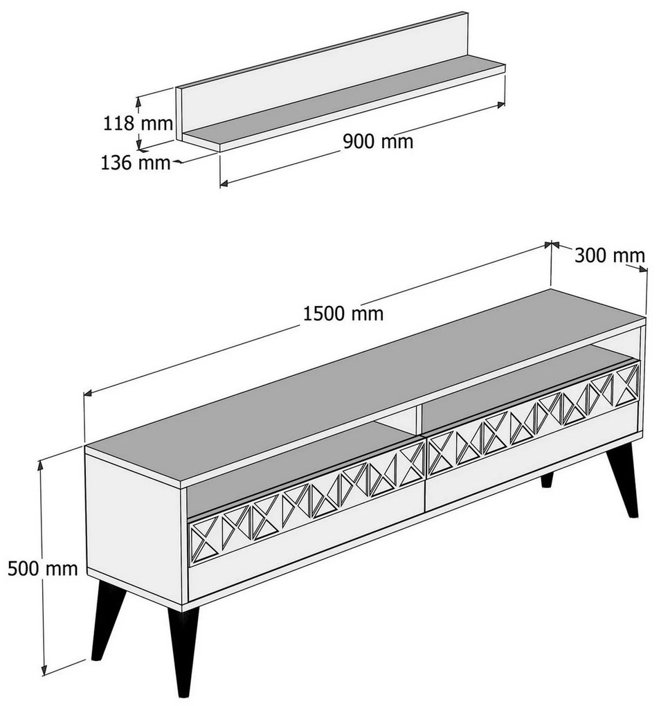 ****
Unidade TV Line – Nogueira – 150x50x30 cm
**