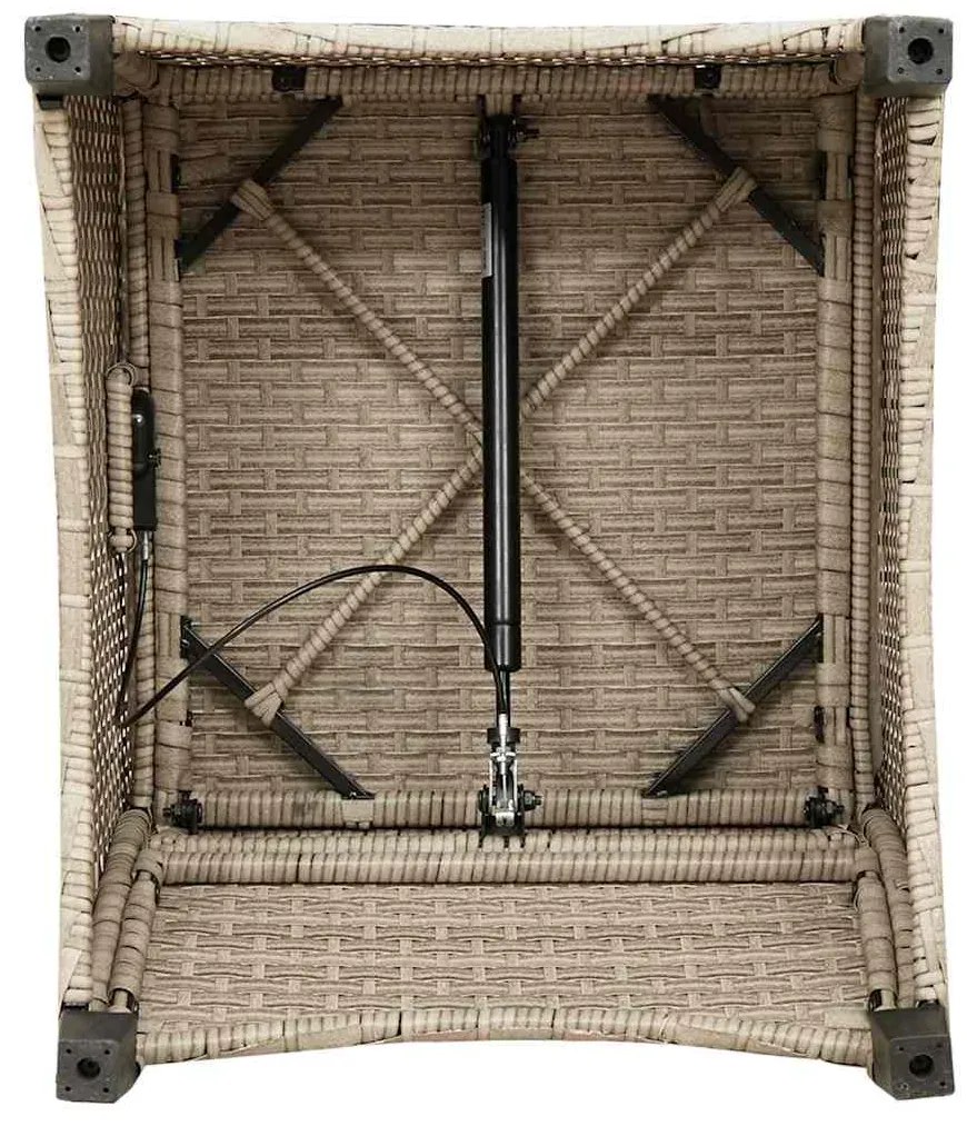 Cadeira Recliner vidaXL com Almofada Bege em Rattan Sintético