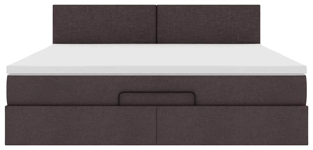 Estrutura de cama otomana com colchão 180x200cm castanho escuro