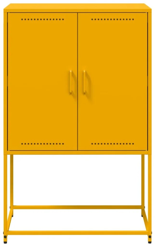 Aparador alto 68,5x38,5x107 cm aço amarelo mostarda
