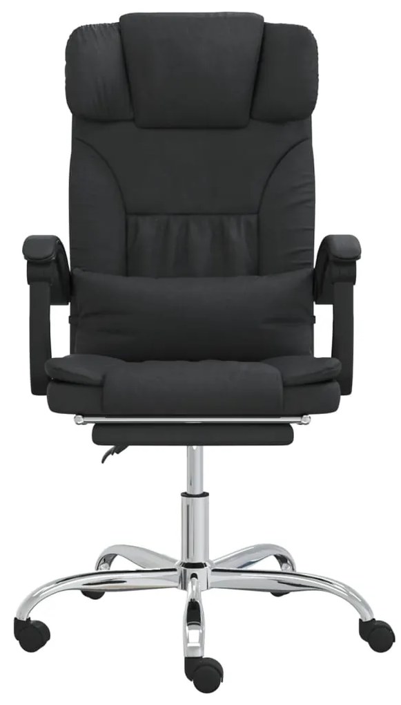 Cadeira escritório massagens reclinável couro artificial preto