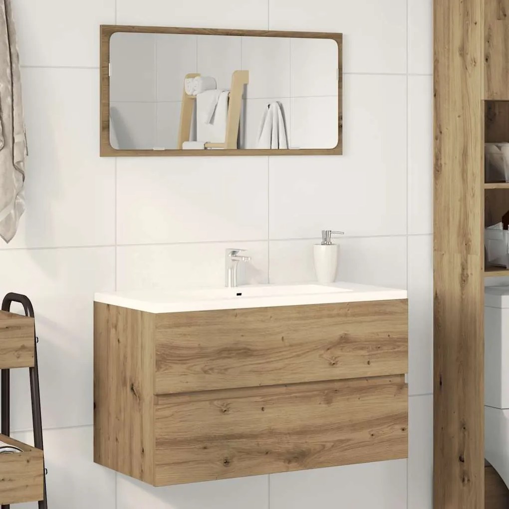 vidaXL Armário suspenso de WC 80x38,5x45 cm carvalho artisiano