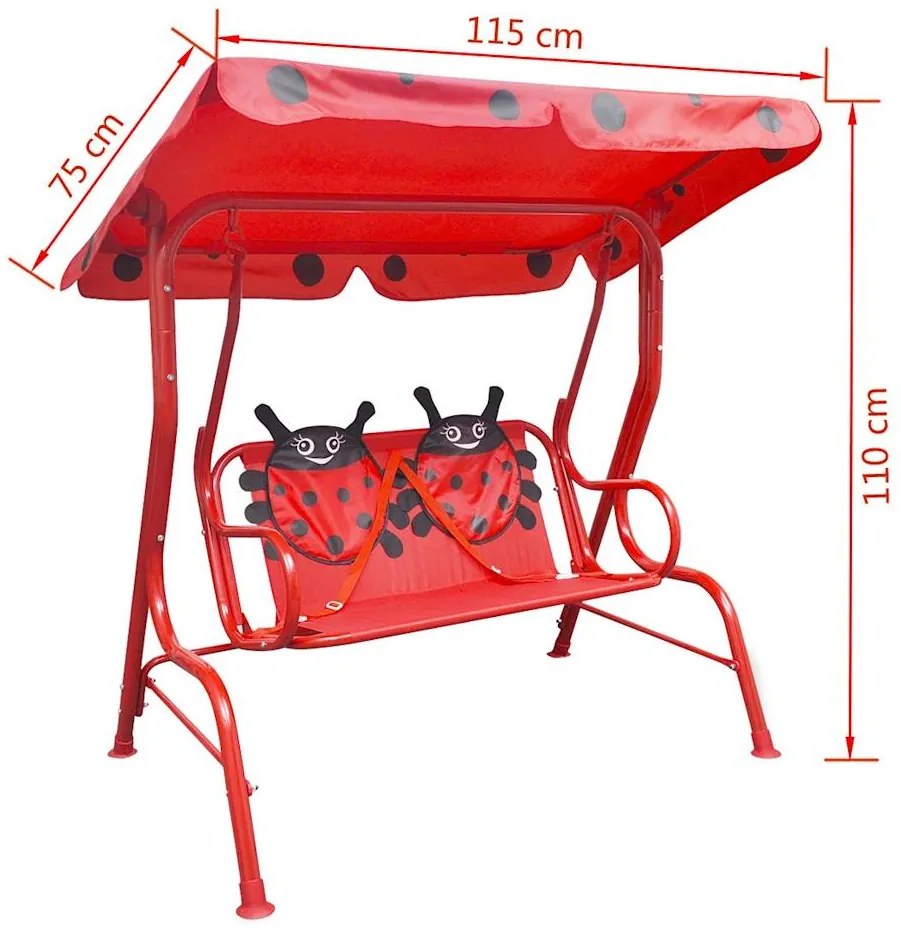 Banco baloiço infantil vermelho