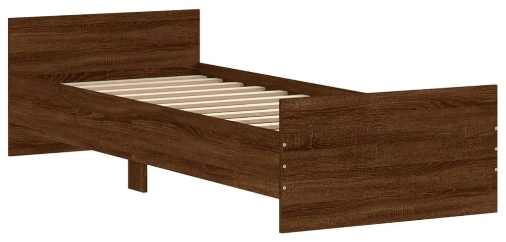 Estrutura de Cama Moona - 75x190 cm - Nogueira - Design Moderno