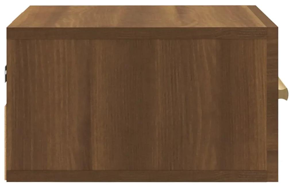 Mesa de cabeceira de parede 35x35x20 cm cor carvalho castanho