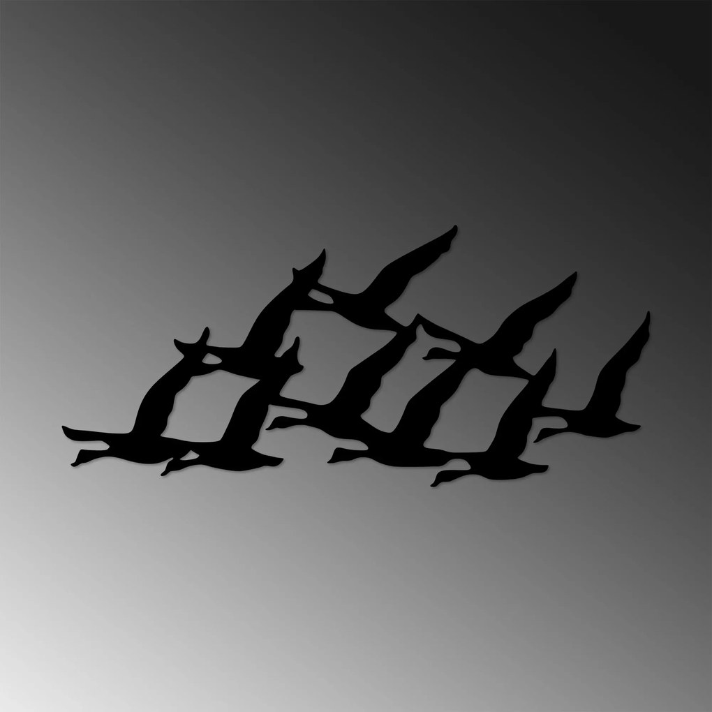 Acessório Decorativo de Parede Migrant Birds – Preto – 29 x 70 cm