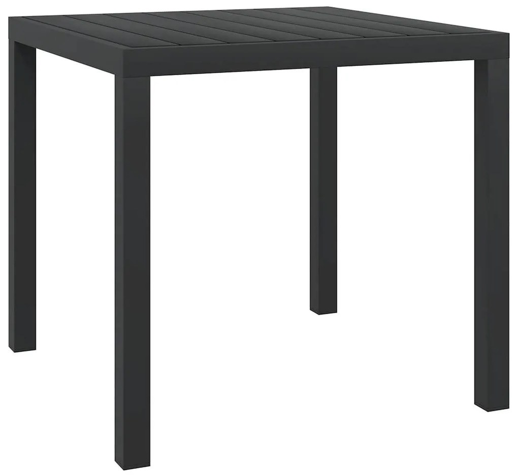 Mesa de jardim em alumínio e WPC 80x80x74 cm preto