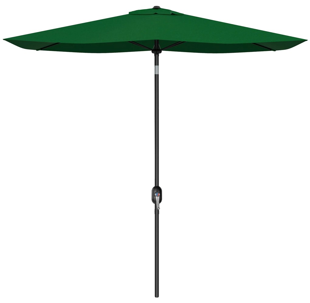 Outsunny Chapéu de Sol de Jardim 300x200x248 cm Proteção UV50+ Inclinável com Teto de Ventilação e Manivela para Terraço Verde