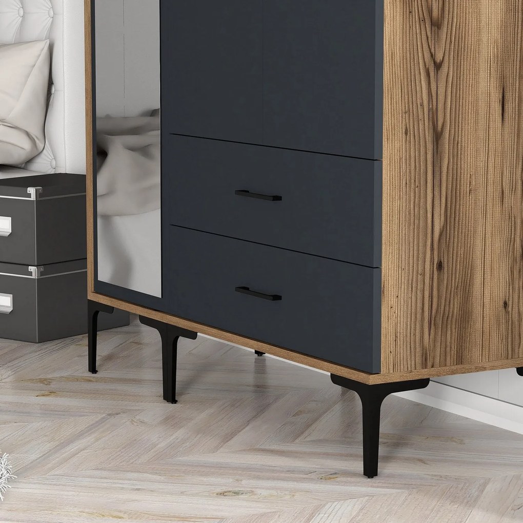 Roupeiro Kumsal RT – Nogueira Antracite – 120x47,5x201,4 cm