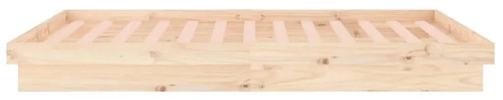 Estrutura de cama c/ LED 140x190 cm madeira maciça