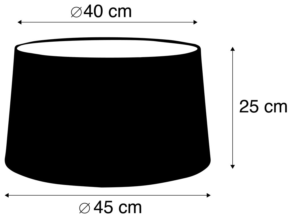 Abajur de linho cinza escuro 45 cm