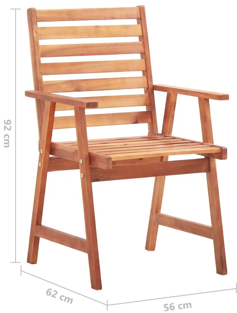 Cadeiras de jantar p/ jardim 6 pcs c/ almofadões acácia maciça
