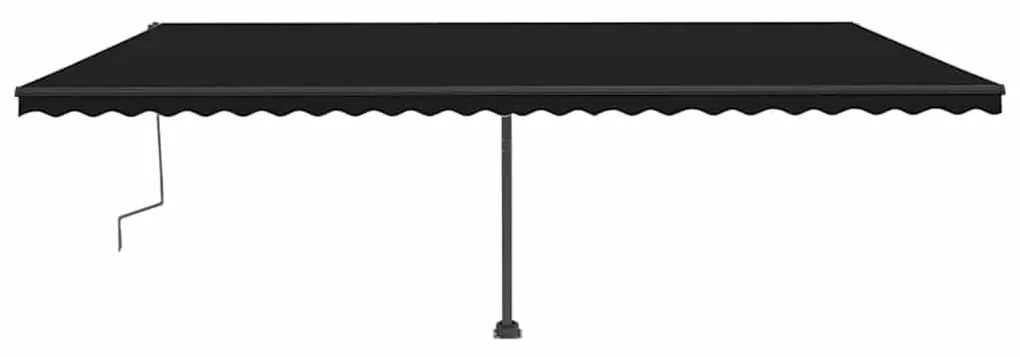 Toldo retrátil manual com LED 600x300 cm antracite