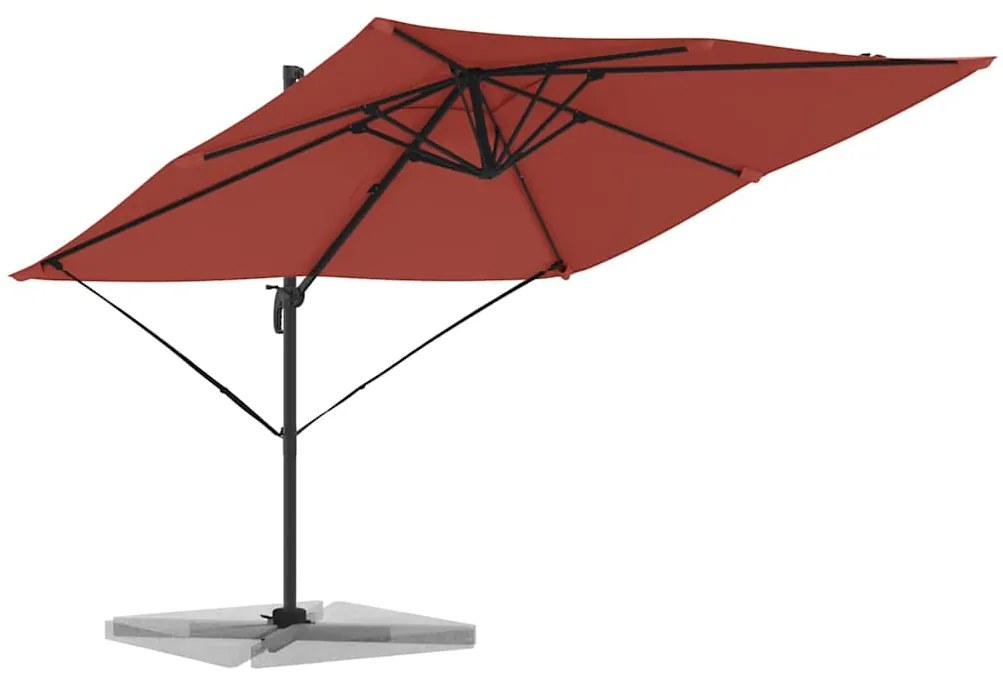 Guarda-Sol Cantilever Roma Terracota 286x285x265 cm em Alumínio