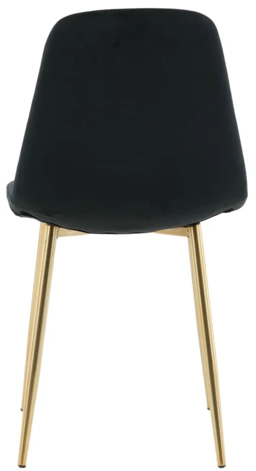 Cadeiras de jantar Polar 2 pcs veludo preto e latão