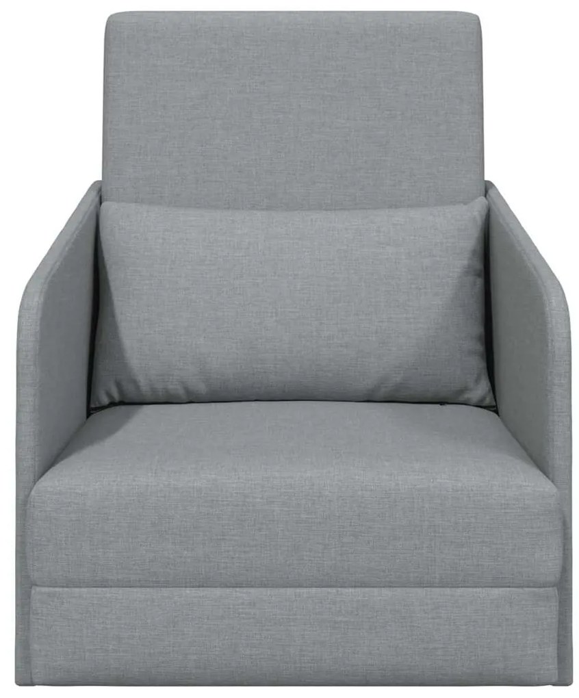 Sofá Cama de Chão 2-em-1 Cinza Claro 65x80x83 cm Tecido