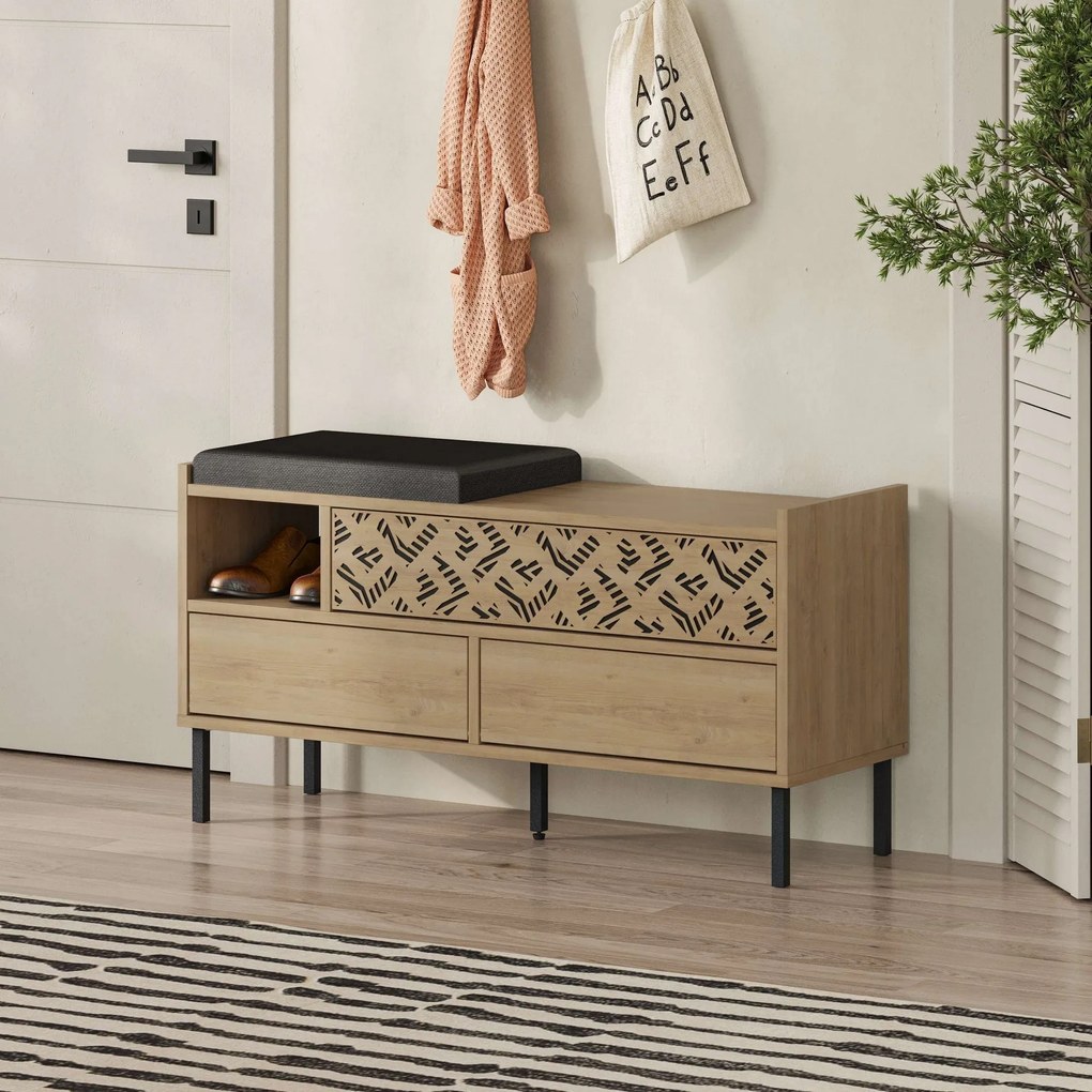 Hall Stand Berlin BC – Walnut Cream – 120 cm x 200 cm x 35 cm