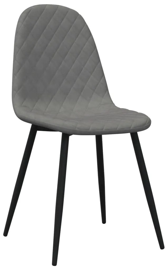 Cadeiras de jantar 4 pcs veludo cinzento-claro
