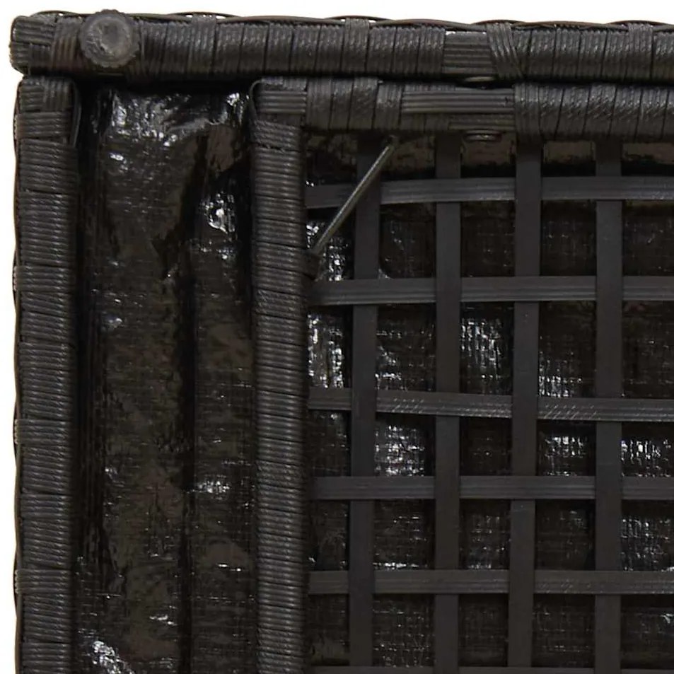 Caixa de Almofadas Preta 50x50x50 cm Vime Poliéster