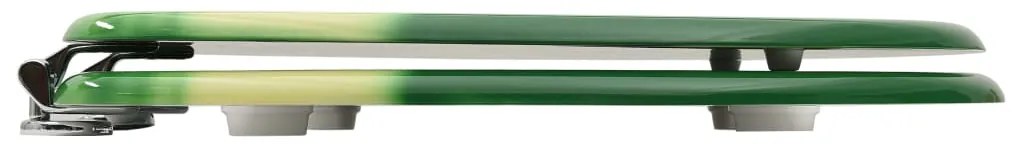 Assentos sanita com tampas 2 pcs MDF design gotas água verde