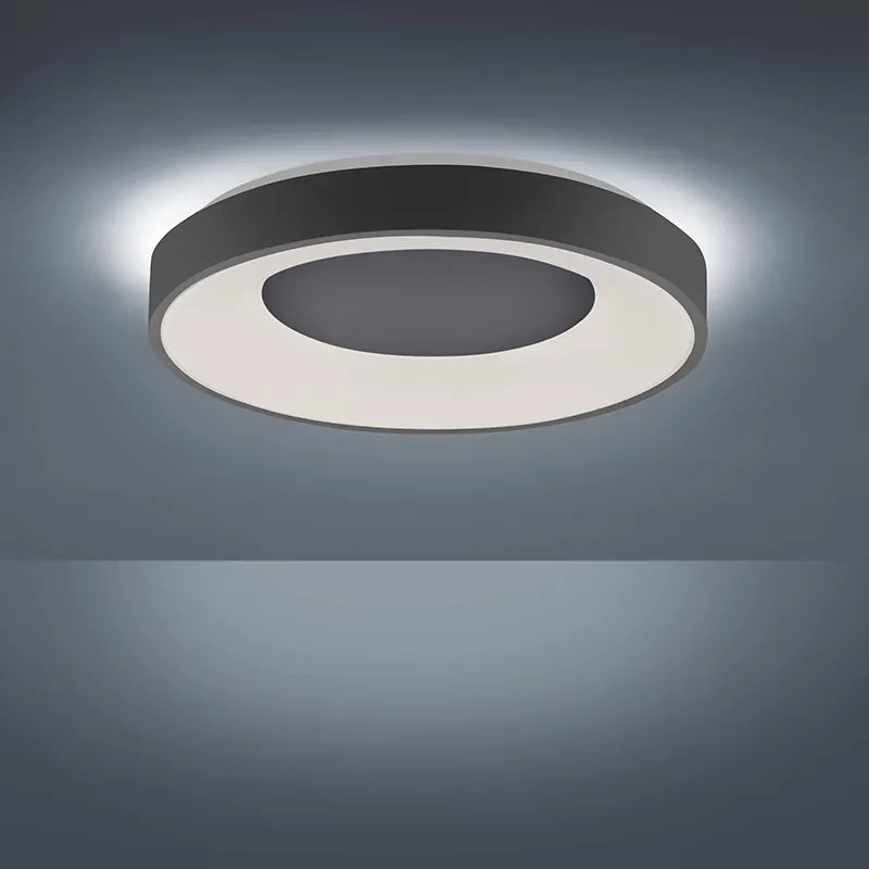 Candeeiro de teto moderno cinzento escuro com LED regulável em 3 etapas - Steffie Moderno