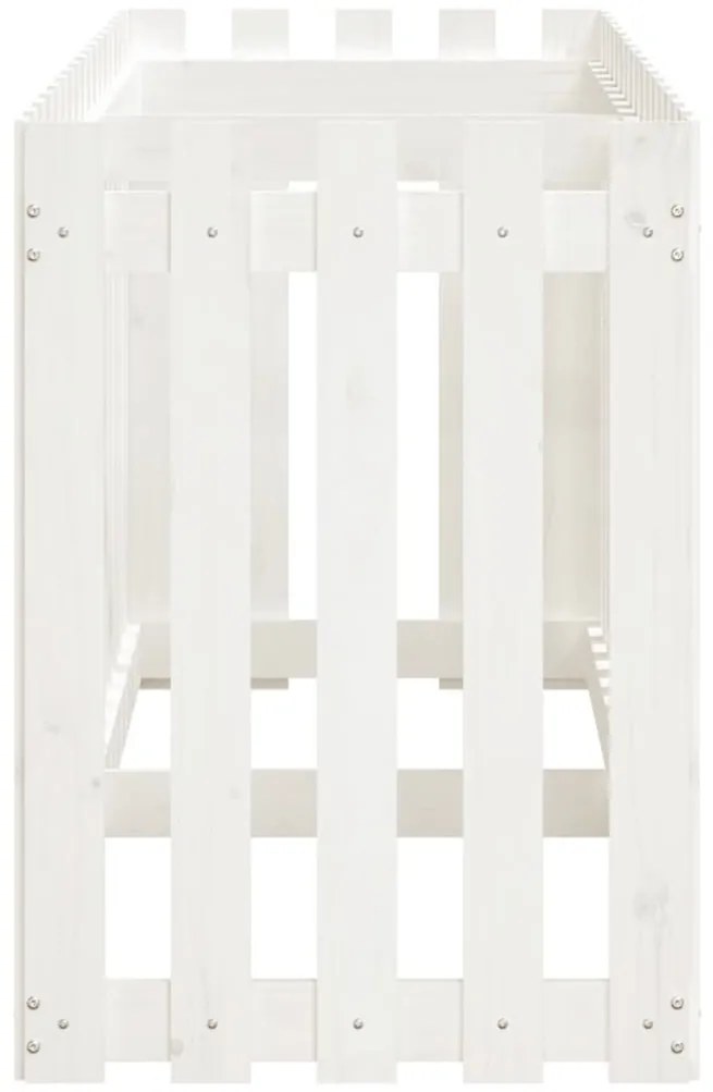 Canteiro elevado design cerca 200x50x70 cm pinho maciço branco