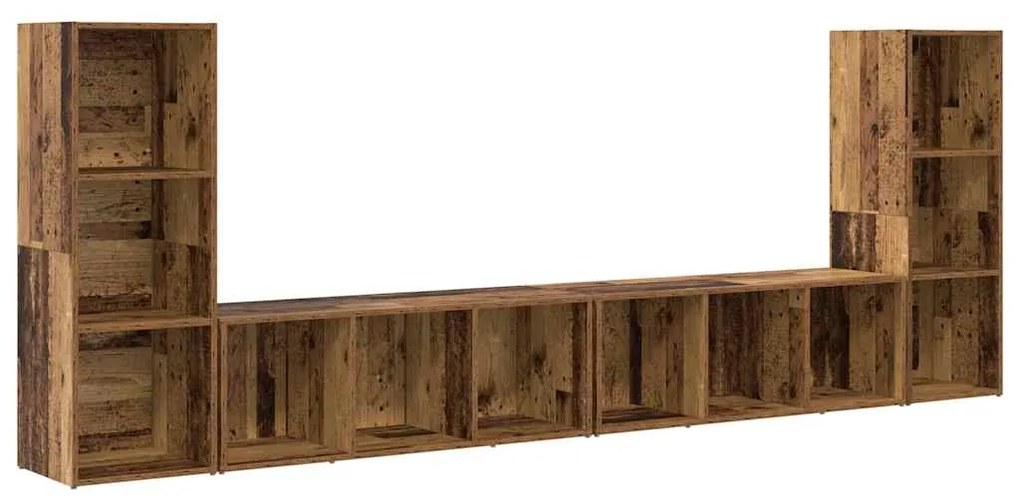 Gabinete para TV 4 pcs Madeira Antiga 37 x 35 x 107.5 cm