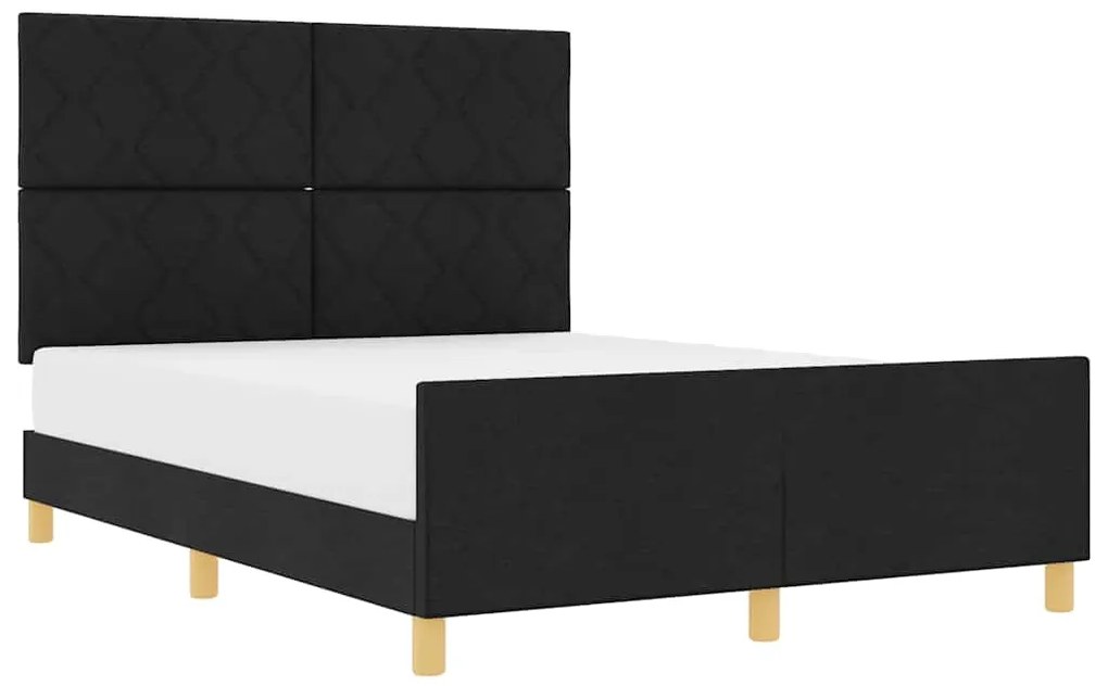 Cama vidaXL Preta 140x190 cm em Tecido