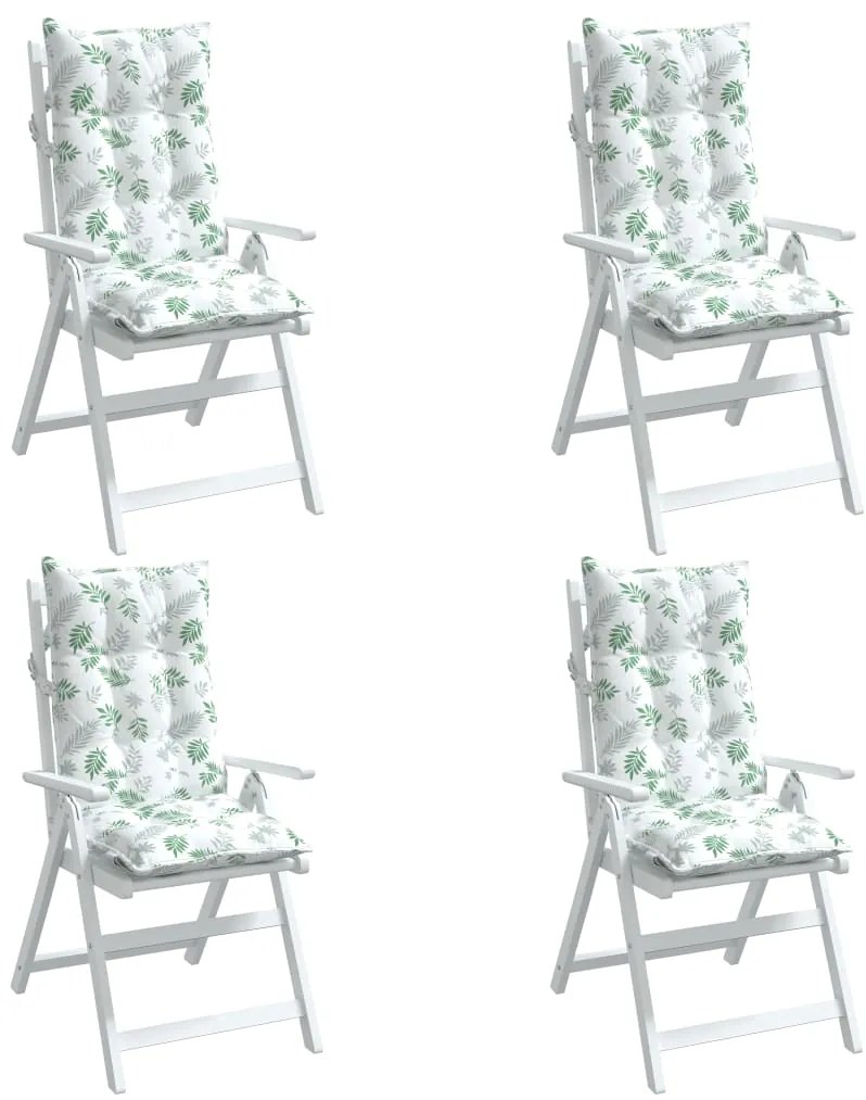 Almofadões p/ cadeira encosto alto 4 pcs tecido oxford folhas